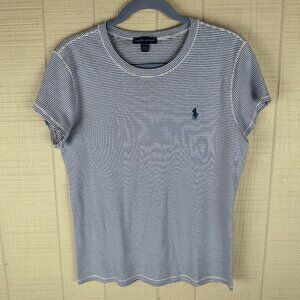 Ralph Lauren Blue Label Striped Baby Tee T-Shirt Blue White Fitted XL